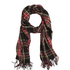 J. Crew Huge Oversized Red Tartan Plaid Scarf Wrap Cape